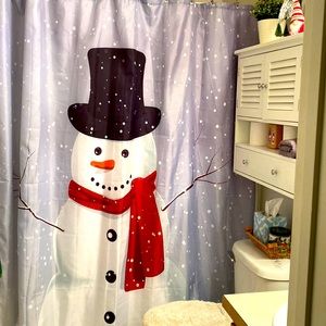 Winter holiday shower curtain